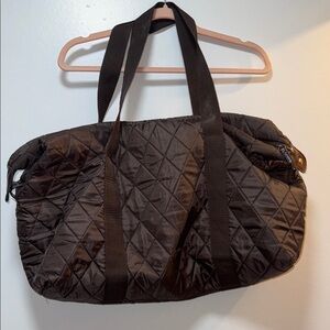 Quilted Brown Tote Bag
